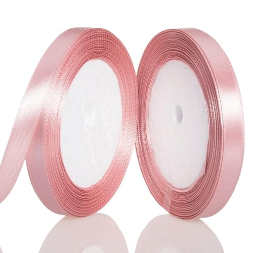22 m x 2 Rollen Bohnenrosa Band Rollen für Ballons, Ringelband, Luftballons, Bänder, 10 mm dicker Stoff, einfarbiger Stoff, Polyester-Satinbänder für Geschenkverpackungen, Basteln, Kuchendekoration 22 m x 2 Rollen Bohnenrosa Band Rollen für Ballons, Ringelband, Luftballons, Bänder, 10 mm dicker Stoff, einfarbiger Stoff, Polyester-Satinbänder für Geschenkverpackungen, Basteln, Kuchendekoration von zurabini