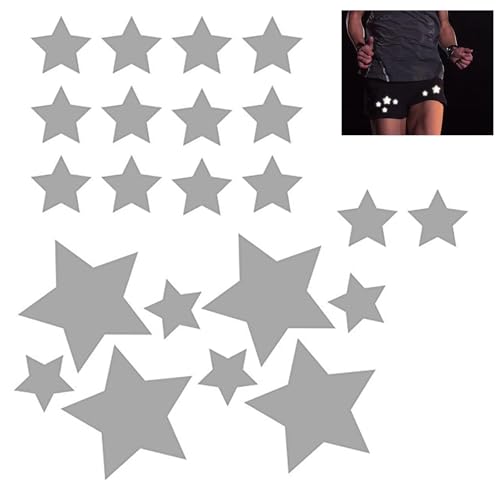 26 Stück Sterne Aufbügeln, Sticker Stern Aufnäher Bügelbilder, Reflektor-Aufkleber, Für Jeans, Jacken, Taschen Schuhe Kleid von zurabini