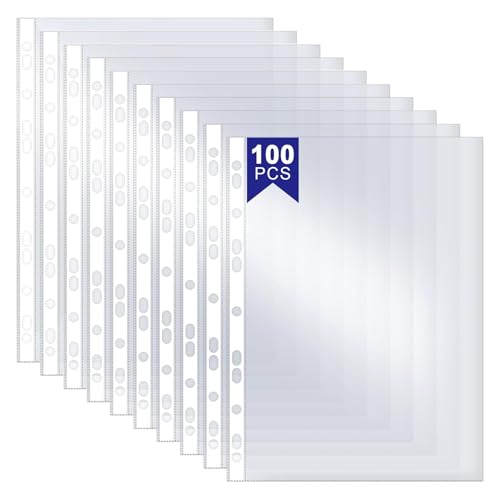 Klarsichthüllen, A4-Format, 90 Mikron, extra starke Hüllen, Öffnung oben, Poly-Hüllen für Ringbücher, Aktenordner, 100 Stück Klarsichthüllen, A4-Format, 90 Mikron, extra starke Hüllen, Öffnung oben, Poly-Hüllen für Ringbücher, Aktenordner, 100 Stück von zurabini