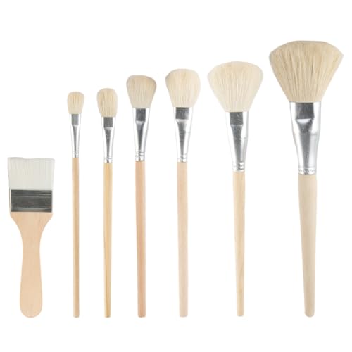 Acryl-Pinsel-Set, 7-teilig, verschiedene Größen, Mopp-Pinsel mit Holzgriffen für Acryl, Aquarell, Ölgemälde von zuylikxy