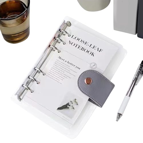 A6 Notebook - Transparent 6 -Ring -Ordner für Bürovorräte, Task -Organisator für Studien, Bewegung, Urlaub, Heimplanung, Aufgaben, Geburtstag, Training und Partyorganisation von zwxqe
