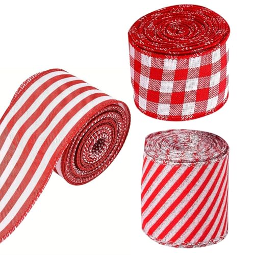 Christmas Ribbon, Wired Burlap Ribbon, Christmas Tree Decoration, Glitter Wrapping Ribbon, Christmas Tree Strips, Holiday Craft Supplies, Decorative Ribbons, 5 Yards Ribbon, Festive Ribbon Rolls Christmas Ribbon, Wired Burlap Ribbon, Christmas Tree Decoration, Glitter Wrapping Ribbon, Christmas Tree Strips, Holiday Craft Supplies, Decorative Ribbons, 5 Yards Ribbon, Festive Ribbon Rolls von zwxqe