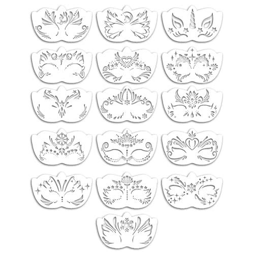 Face Paint Stencils | 16X Reusable Stencils For Painting | Art Drawing Flower Templaste For Adults And Kisds Easter Halloween Stasge Show School Face Paint Stencils | 16X Reusable Stencils For Painting | Art Drawing Flower Templaste For Adults And Kisds Easter Halloween Stasge Show School von zwxqe