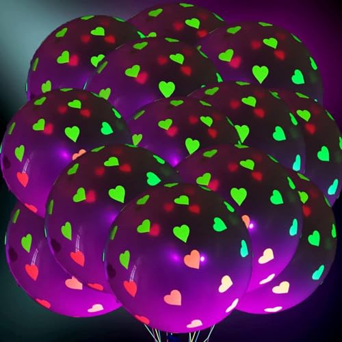UV-reaktive leuchtende Luftballons, leuchtende Ballons für Tanzparty, UV-leuchtende Party-Dekorationen, leuchtender Tanz-Partyballon, leuchtet im Dunkeln, Neon-Ballon, Partybedarf von zwxqe