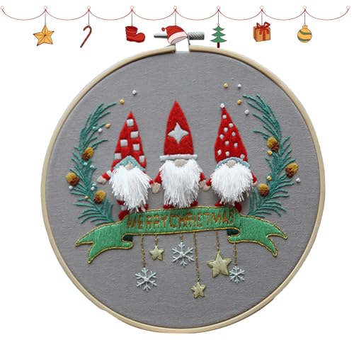 Weihnachts-Stickset,DIY gestickte Kreuz-Kits - DIY handgesticktes Kreuzstich-Materialset für Anfänger von zwxqe