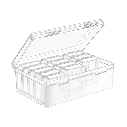 zwxqe Bead Storage Containers, 15 Grids Clear Nail Accessory Organizer with Hinged Lid, Portable Rectangle Holder, Compact Travel Container for Art Projects, 6.69x4.33x2.36 Inches von zwxqe
