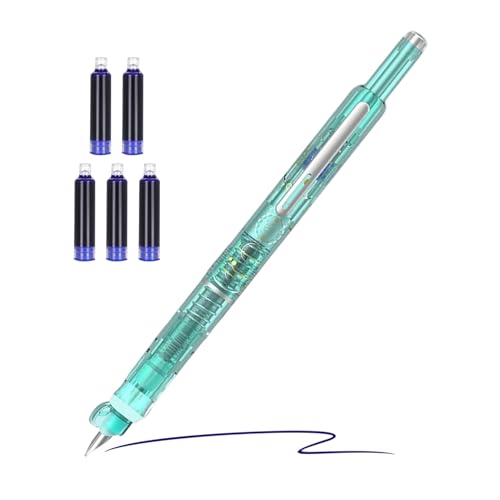 zwxqe Einziehbarer Füllfederhalter, Schreibwerkzeug, Füller mit 5 Tintenpatronen, 0,38 mm feine Spitze, stabiles Schreibwaren für Kalligraphie, Kritzeln, Journaling, Notizen, Schulbedarf zwxqe Einziehbarer Füllfederhalter, Schreibwerkzeug, Füller mit 5 Tintenpatronen, 0,38 mm feine Spitze, stabiles Schreibwaren für Kalligraphie, Kritzeln, Journaling, Notizen, Schulbedarf von zwxqe