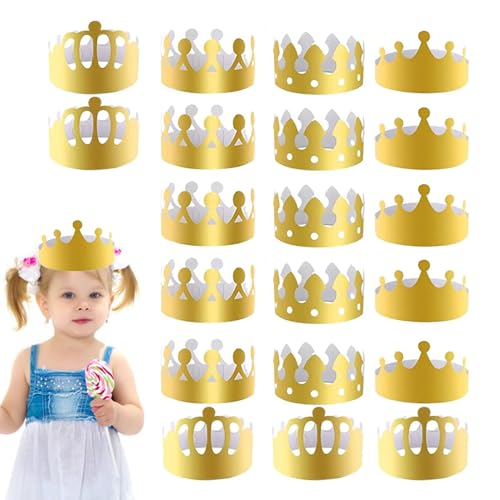 zwxqe Paper Crowns, 20 Pieces Adjustable Emperor Crown Party Hats, Gold Paper Crowns in 4 Styles, King Charles III Coronation Social Event Cap for 2023 Crowning Celebration Decorations zwxqe Paper Crowns, 20 Pieces Adjustable Emperor Crown Party Hats, Gold Paper Crowns in 4 Styles, King Charles III Coronation Social Event Cap for 2023 Crowning Celebration Decorations von zwxqe