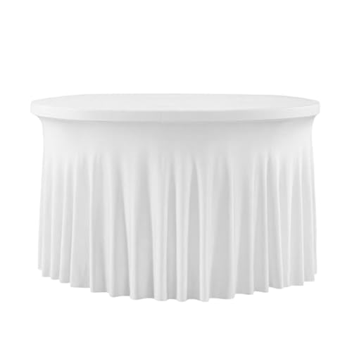 zwxqe Tischtuchrock - 5ft/6ft runde Cover für Festliche Feierlichkeiten, Elegantes dekoratives mit Röcken, perfekt für Weihnachten Hochzeitskarneval Bankett Taufe Graduierung Babyparty von zwxqe