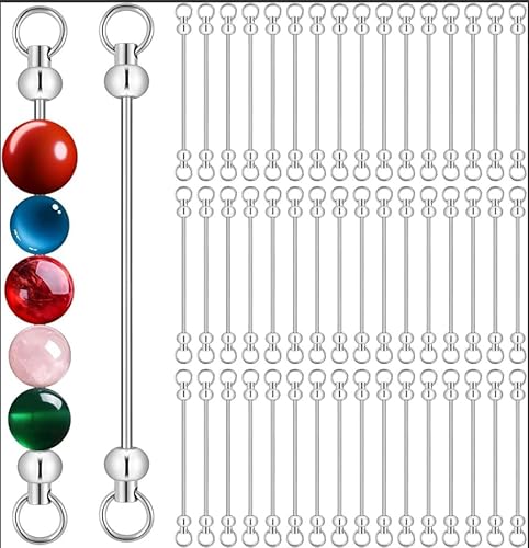 50 Stück Perlenschlüsselanhänger, DIY-Set, Metall, silberfarben, blanko, Schlüsselanhänger, Stangen, charmanter Perlenanhänger, Bastelset für DIY-Geschenke, Bastelzubehör 50 Stück Perlenschlüsselanhänger, DIY-Set, Metall, silberfarben, blanko, Schlüsselanhänger, Stangen, charmanter Perlenanhänger, Bastelset für DIY-Geschenke, Bastelzubehör von zxbaers