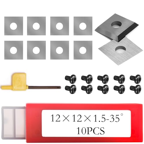 12,7 mm Schaft, Plattenabflachungsfräser, Holzhobelfräser, CNC-Oberflächenfräser, Durchmesser 25,4 mm, auswechselbare 12 mm Hartmetalleinsätze (2 Schneiden)(12x12x1.5mm-10PCS) von zyzZSRHZYZ
