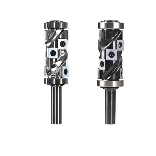 12,7 mm Schaft, Spiral-Bündigfräser, Muster, Doppellager, Schablonenfräser, Hobelfräser, 55 mm Durchmesser, 12 mm Hartmetalleinsätze(55mm Silver) von zyzZSRHZYZ