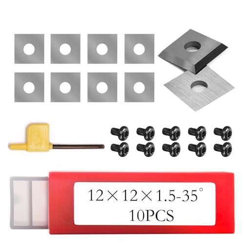 12-mm-Schaft-V-Nut-Fräser, 90-Grad-CNC-Fräser, Holzschnitzwerkzeug, 12-mm-Hartmetalleinsatz for Gravieren, Schnitzen, Fräsen(Matching Insert10pcs) von zyzZSRHZYZ