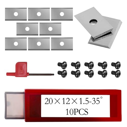 8 mm Schaft, bündiger Schnitt, Musterschablone, Fräser, austauschbarer Fräser, oben und unten, Doppelrillen, 20 mm Schnittlänge, 2 Kanten(Matching Bade10PCS) von zyzZSRHZYZ