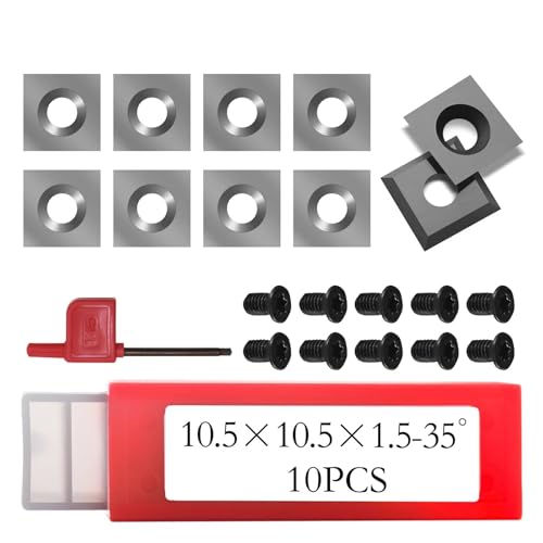 8mm CNC-Holzhobelfräser, Spoilboard-Oberflächenfräser, Schnittdurchmesser 35mm, 3-schneidige Hartmetall-Einsatzfräser, Holzbearbeitungswerkzeuge(10.5x10.5x1.5 10pcs) von zyzZSRHZYZ