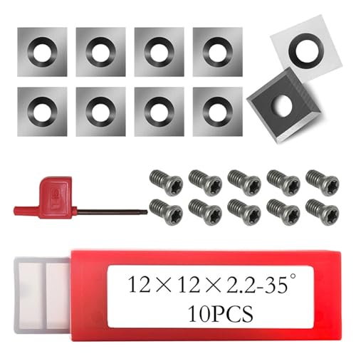 Spiralförmiger Bündigfräser mit 12,7 mm Schaft, 65 mm Schnittlänge, Doppellager-Musterfräser, Design mit 12 Einsätzen(Matching Blade10PCS) von zyzZSRHZYZ