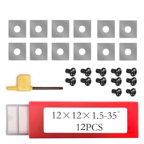 zyzZSRHZYZ 12,7 mm Schaft CNC-Holzhobelfräser, Spoilboard-Oberflächenfräser, Plattenabflachungsfräser, Zimmereiwerkzeuge mit Hartmetalleinsätzen(12x12x1.5mm-12PCS) von zyzZSRHZYZ
