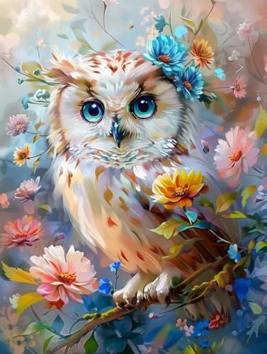 5D Diamond Painting Set für Erwachsene,Blume Eule diamant painting eckige steine bilder zubehör Set 45x60cm Diamond Painting kinder DIY crystal art Mosaikherstellung Bastelset für Haus Wanddeko J26 5D Diamond Painting Set für Erwachsene,Blume Eule diamant painting eckige steine bilder zubehör Set 45x60cm Diamond Painting kinder DIY crystal art Mosaikherstellung Bastelset für Haus Wanddeko J26 von zzgoanguo