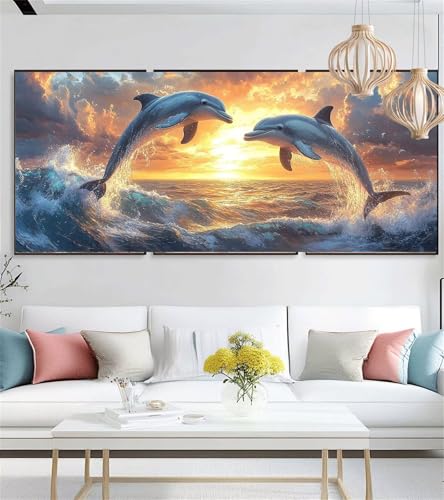 Diamond Painting Kinder Sonnenuntergang Diamond Painting Erwachsene Groß Delfin Diamant Kunst Stickerei Set Full Diamant Malerei DIY Bastelset Deko Wohnzimmer 100x200cm,Geschenke für Mädchen i-1339 Diamond Painting Kinder Sonnenuntergang Diamond Painting Erwachsene Groß Delfin Diamant Kunst Stickerei Set Full Diamant Malerei DIY Bastelset Deko Wohnzimmer 100x200cm,Geschenke für Mädchen i-1339 von zzgoanguo