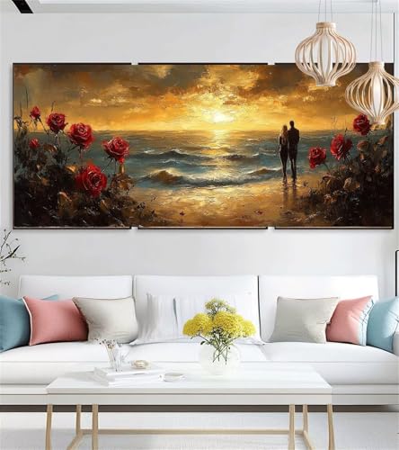 Diamond Painting Kinder Sonnenuntergang Diamond Painting Erwachsene Groß Paar Diamant Kunst Stickerei Set Full Diamant Malerei DIY Bastelset für Deko Wohnzimmer 40x80cm,Geschenke für Mädchen i-1351 von zzgoanguo