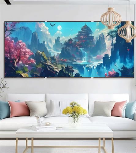 Japan Diamond Painting Landschaft Diamond Painting XXL 40x100cm Diamant Mosaikherstellung Bastelset Erwachsene Mädchen DIY 5D Diamant Malerei Kreuzstich Leinwand Art für Zimmer Deko, Geschenke i-1251 von zzgoanguo