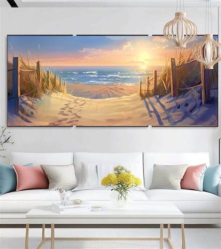 Sonnenuntergang Diamond Painting Strand Diamond Painting XXL 30x60cm Diamant Mosaikherstellung Bastelset Erwachsene Mädchen DIY 5D Diamant Kreuzstich Leinwand Art Zimmer Deko,Frauen Geschenke i-1335 von zzgoanguo